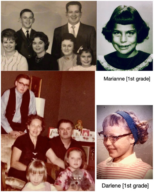 Old family pictures - Marianne and Darlene have been friends since 1st grade