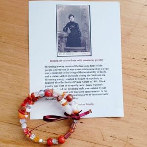 A bracelet with information about mourning jewelry